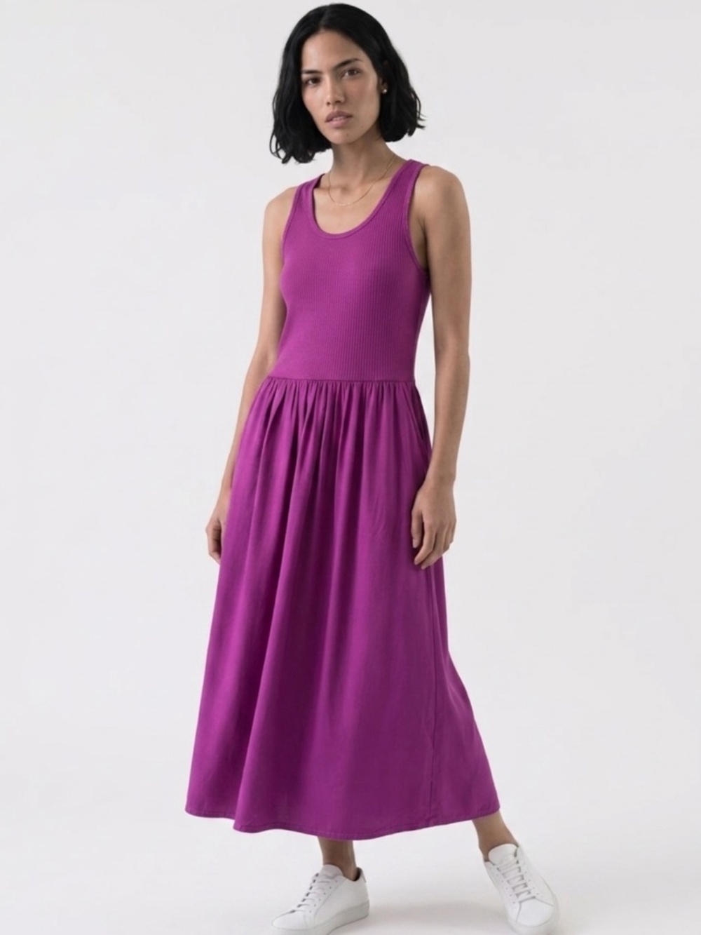 Sundry Ribbed Tank Midi Dress Magenta Pink Size 3 NWT Condition